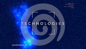 Digital technology abstract background. Artificial intelligence, deep learning and big data concept.