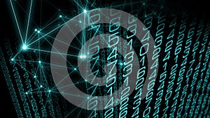 Digital technology algorithm new artificial intelligence analytics transformation dots and lines algorithm