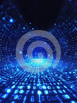 Digital Technology Background Abstract digital data streams binary code glowing network futuristic technology innovation