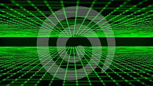 Digital technology background. Big Data visualization. Dynamic field of glowing particles. Abstract background. 3d