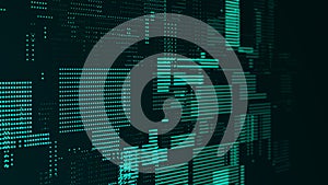 Digital technology background.Big data visualization. Technology and science. 3d rendering