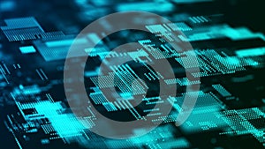 Digital technology background. Big data visualization. Technology and science. 3d rendering