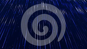 Digital technology background. Directed stream of luminous particles. Big data visualization. 3d rendering