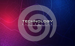 Digital technology banner pink blue background concept with technology light effect, abstract tech, innovation future data tech