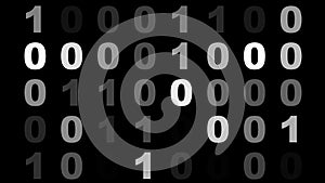 Programming code on black binary texture for technology background and cyber crime in digital technology and cyber attack