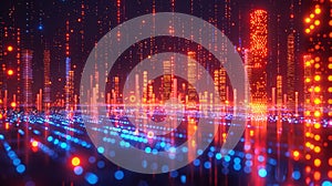 digital technology and computer science abstract background, futuristic data network concept wallpaper