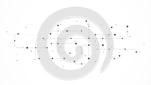 Digital technology concept with integrated circuit and network communication elements