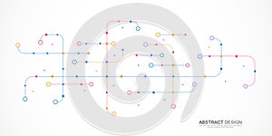 Digital technology concept with integrated circuit and network communication elements