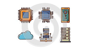 Digital Technology and Data Icons