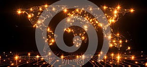 Digital technology, data processing and engineering, cloud computing concept. Computer programmer coding on laptop, database