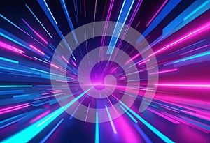 Digital technology metaverse neon blue pink background