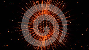 Digital technology plexus structure. Big Data. Plexus effect. Sphere of connected nodes. Cluster net.