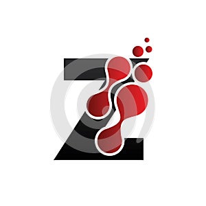 Digital Technology Red Z Dotted Letter Logo