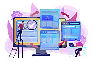 Microsite development concept vector illustration