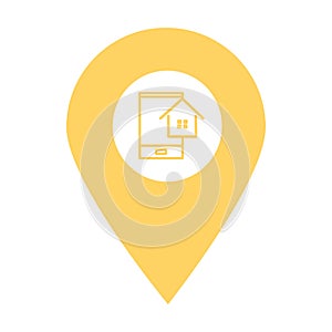 Digital technology store location map pin pointer icon. Element of map point for mobile concept and web apps. Icon for website des