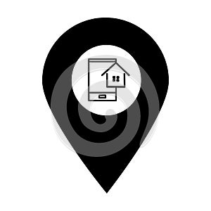 Digital technology store location map pin pointer icon. Element of map point for mobile concept and web apps. Icon for website des
