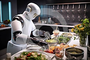 Digital technology white science concept future futuristic robot humanoid machine cyborg modern photo