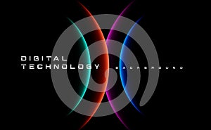 Digital technology worldwide global network internet connection colorful background, Abstract cyber tech futuristic