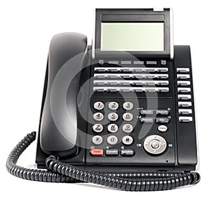 Digital telephone set over white