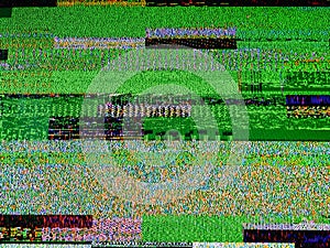 Digital television noise on a large plasma OLED 4K smart tv scre