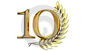 Digital tenth-anniversary number on a white background