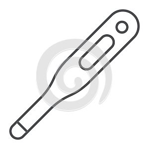 Digital termometer thin line icon, medical health