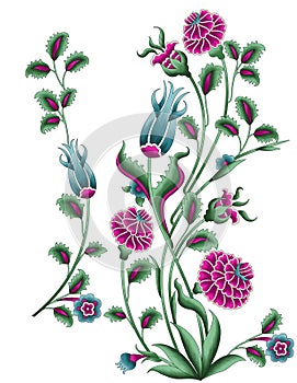 Digital textile design flowers for ladies shirt printing
