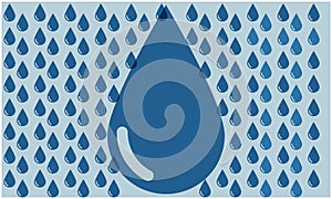 Digital textile design of water drop on abstract background