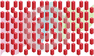 Digital textile illustration design on small boxes