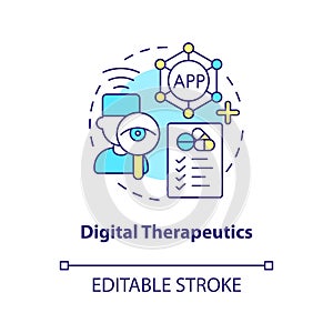 Digital therapeutics concept icon