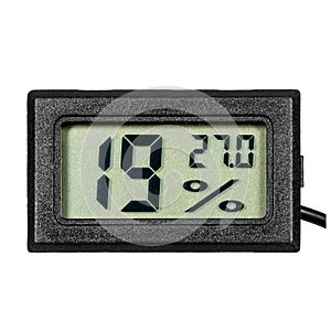 Digital thermo-hygrometer with numbers on the LCD display photo