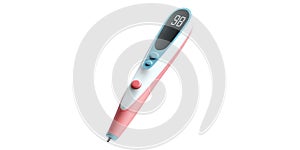 Digital thermometer with display and buttons isolated on transparent background