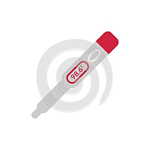 Digital thermometer flat icon eps with white background