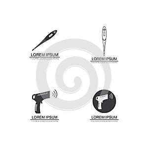 Digital thermometer flat vector icon