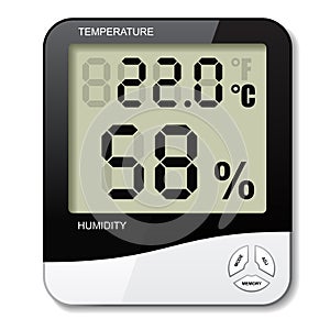 Digital thermometer hygrometer humidity icon