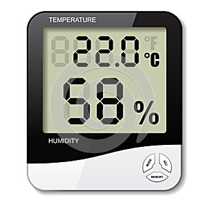 Digital thermometer hygrometer humidity icon photo