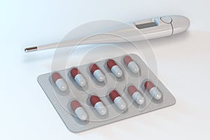 Digital Thermometer with Pills