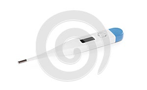 Digital thermometer on white background