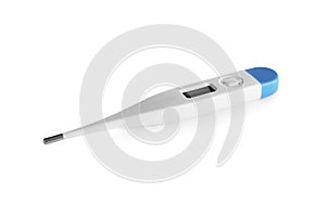Digital thermometer on white background.