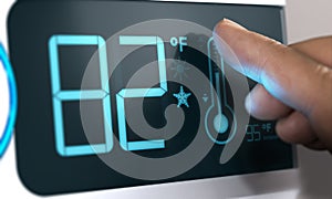 Digital Thermostat Temperature Controller Set at 82 Degrees Fahrenheit