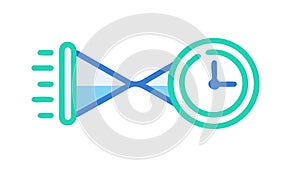 Digital Time Management with Speed Lines Abstract Icon, vector design Generative AI