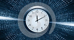 Digital Time Warp: Clock in a Stream of Binary Data Flow