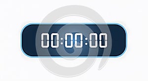 Digital Timer Countdown at Zero on White Background