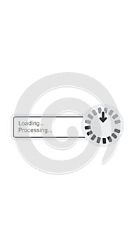 A digital timer design displays a loading bar with the text 