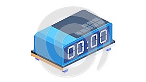 Digital Timer Display Showing Zero Time, vector design Generative AI