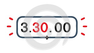 Digital Timer Stopwatch Showing 3:30:00 Time, vector design Generative AI