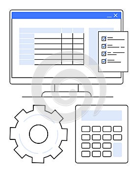 Digital Tools for Task Management and Data Analysis with Checklist, Gear, and Calculator
