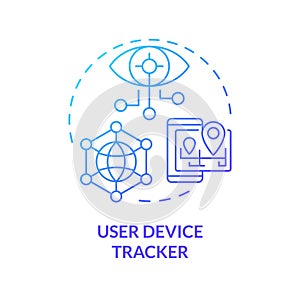 Digital tracking blue gradient concept icon