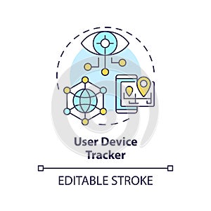 Digital tracking multi color concept icon