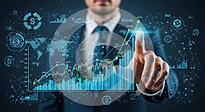 Digital trading data shows business growth success